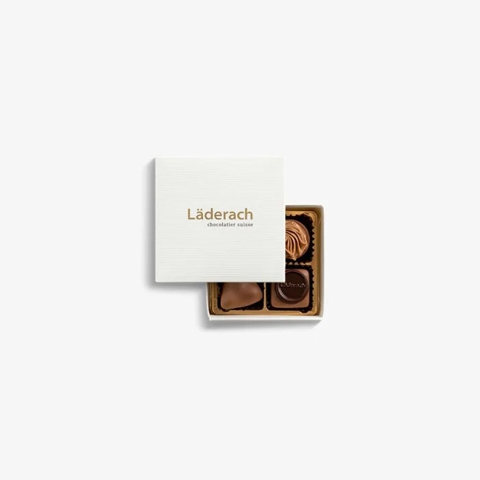 Pralines Gift Box 4 pcs Läderach Chocolatier Suisse
