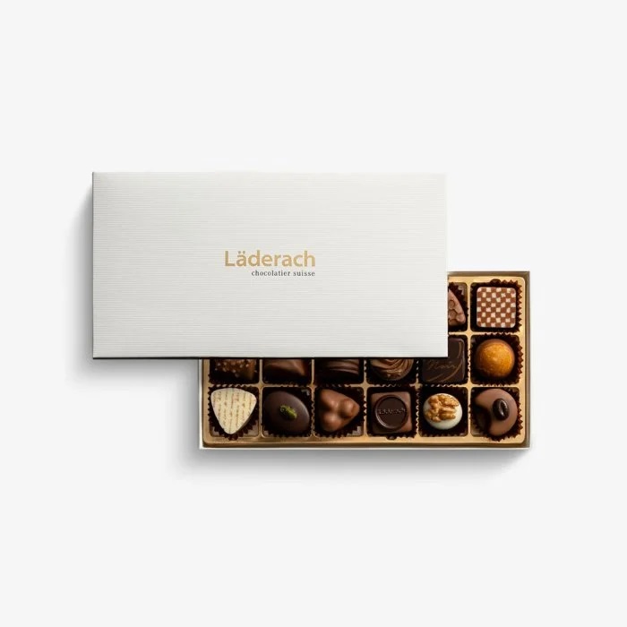 Pralines Gift Box 18 pcs Läderach Chocolatier Suisse