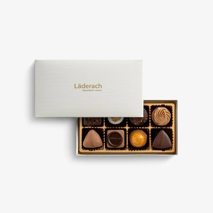Pralines Gift Box 8 pcs Läderach Chocolatier Suisse