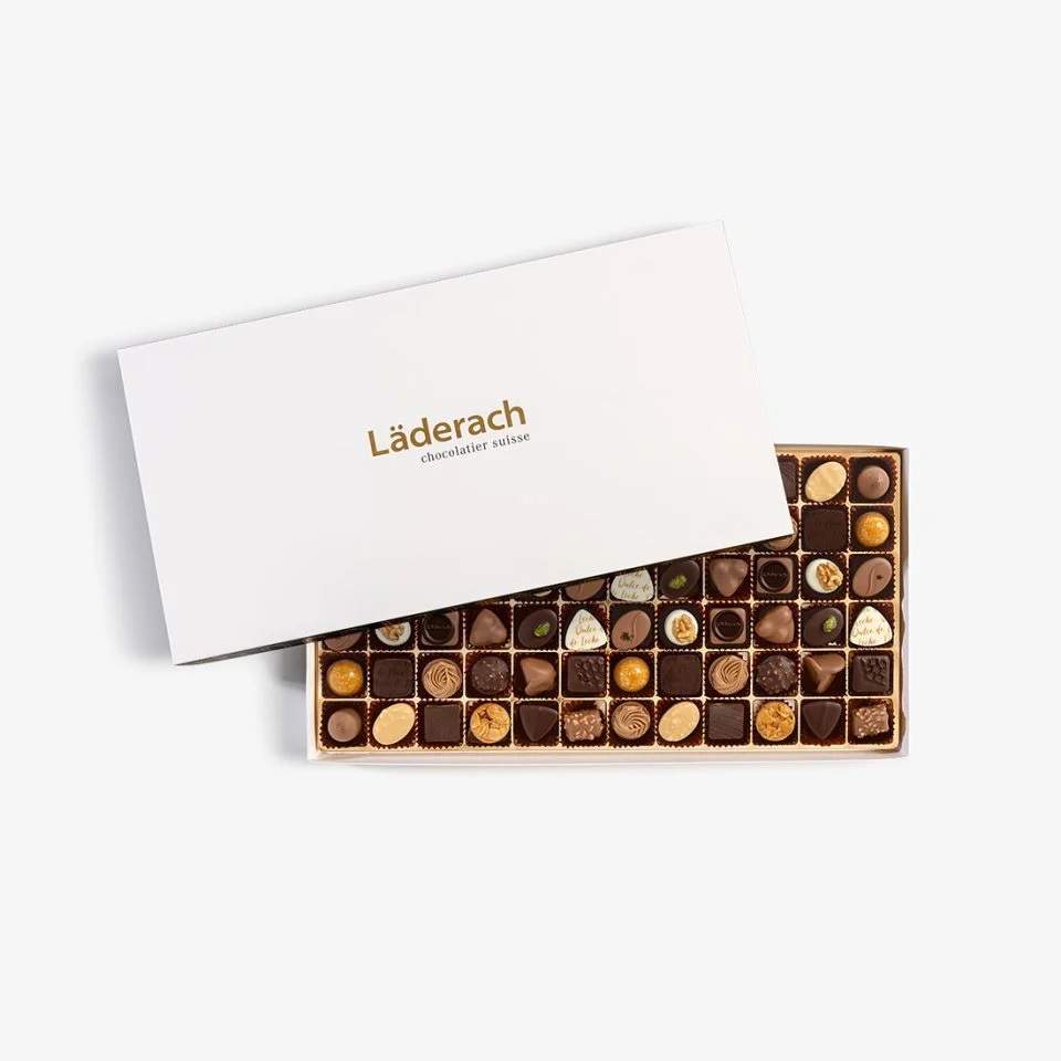 Pralines Gift Box 72 pcs Läderach Chocolatier Suisse